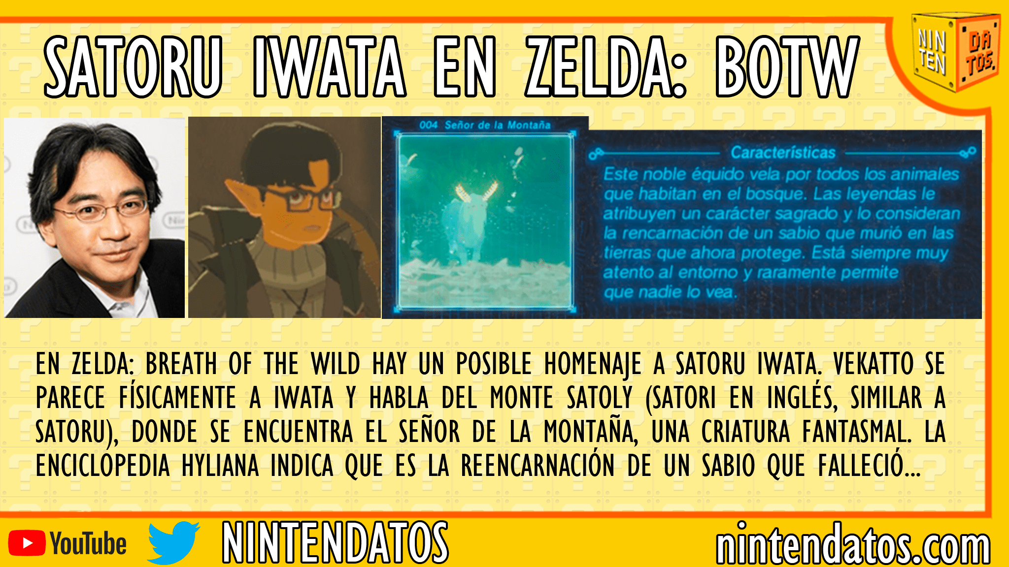 Satoru Iwata en Zelda Breath of the Wild
