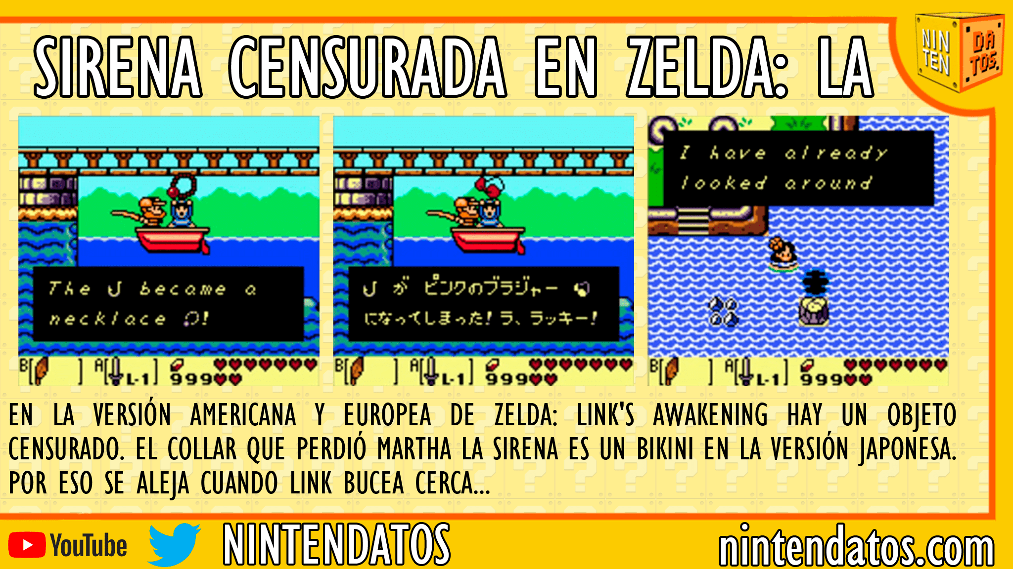 Sirena censurada en Zelda Link's Awakening