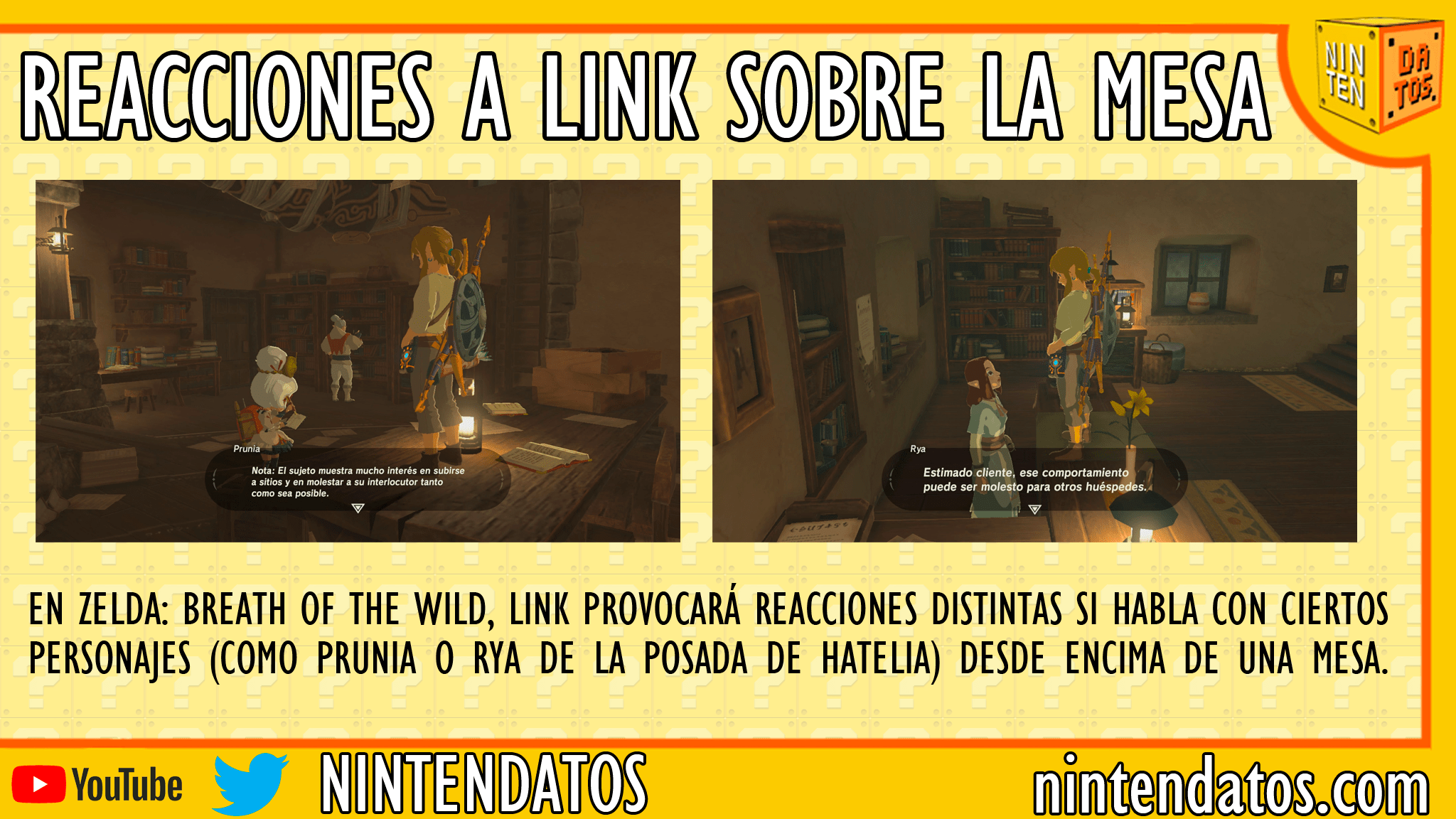 Reacciones a Link sobre la mesa
