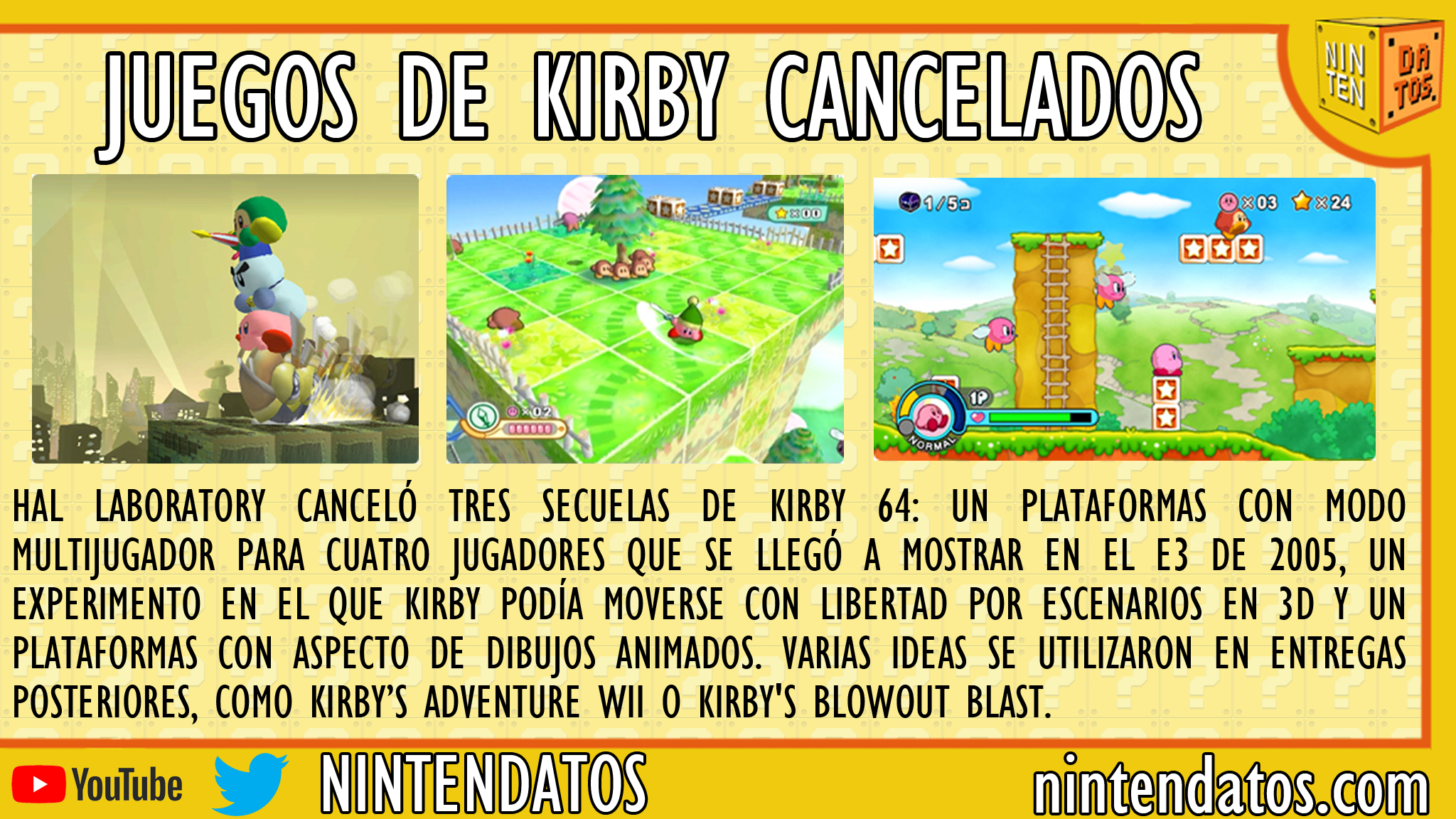 Juegos de Kirby cancelados